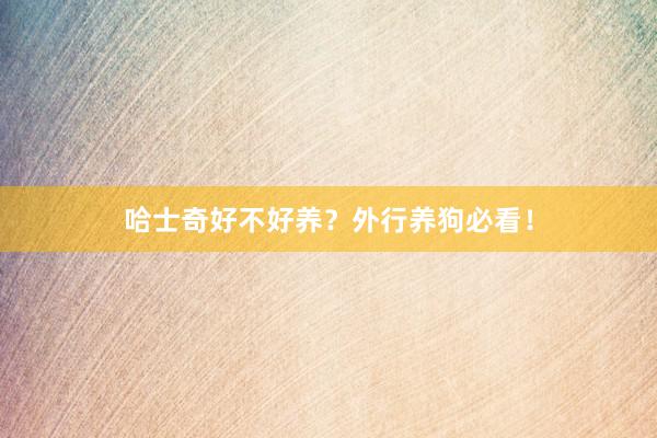 哈士奇好不好养？外行养狗必看！