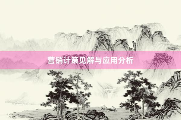 营销计策见解与应用分析
